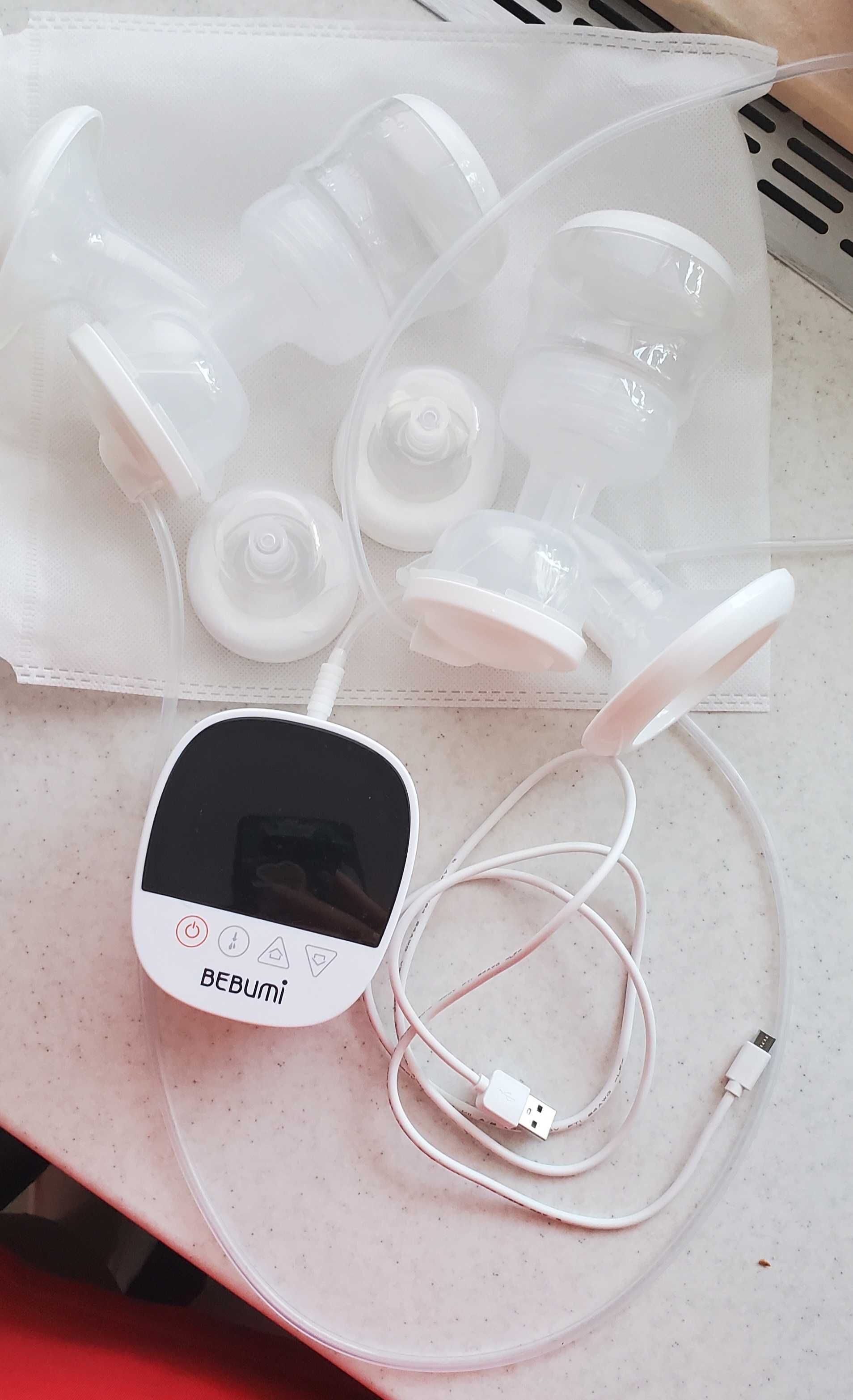Pompă de sân electrică dublă -BEBUMI DELUXE + pungi de stocare lapte