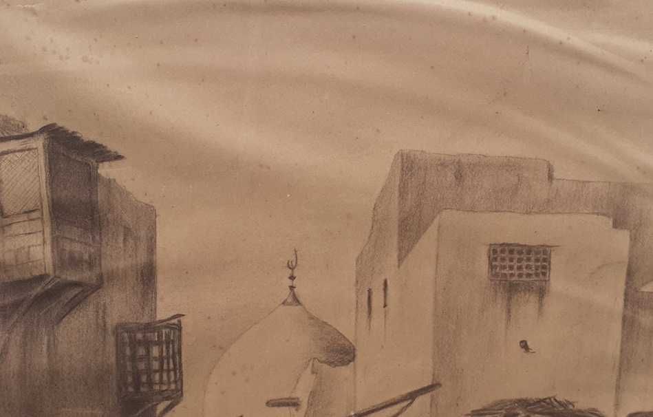 Tablou vechi - peisaj oriental - semnat C. Artachino