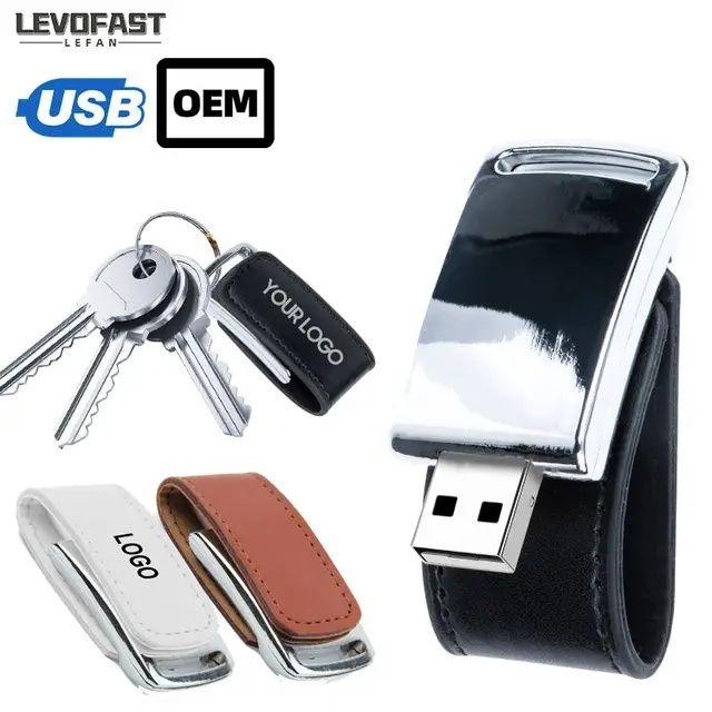 Fleshka (logo) Подарочный Кристал- кожаные Флешка 8гб для бизнеса. USB