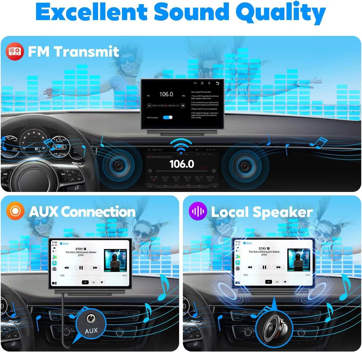 Мултимедия Westods Wireless Apple Carplay & Android Auto 7" GPS