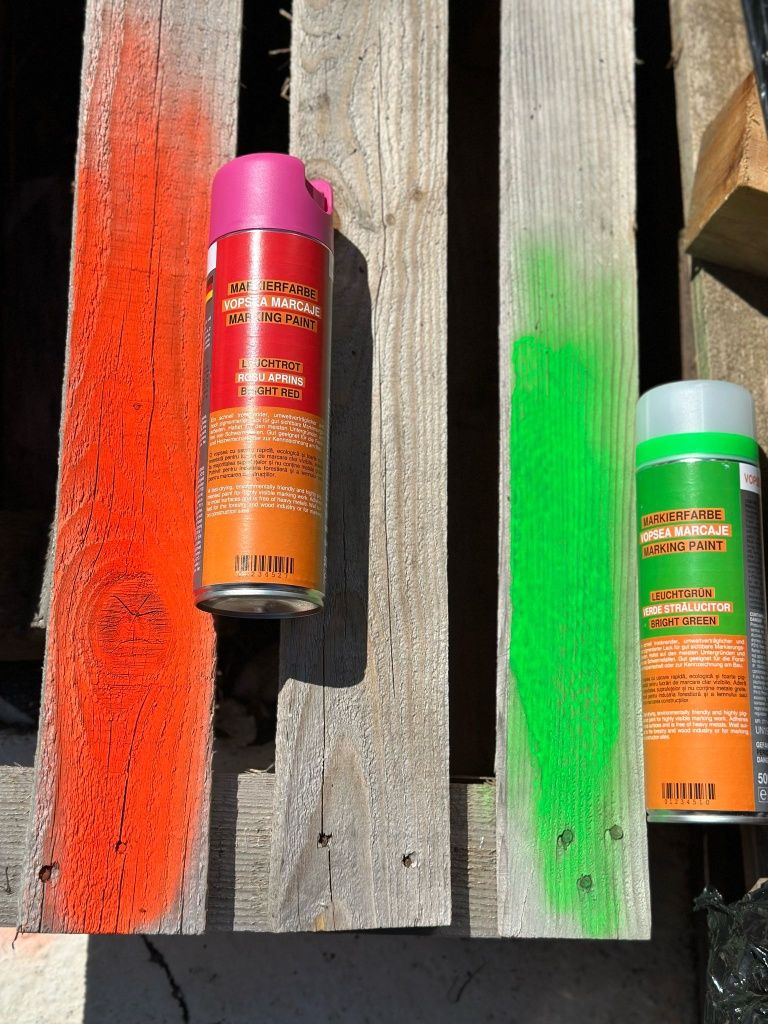 Spray vopsea.Spray marcaj rosu fluorescent+verde 500ml.