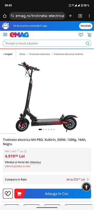 De vânzare trotineta electronică kugookirin m4 pro nu mai am ancarctor