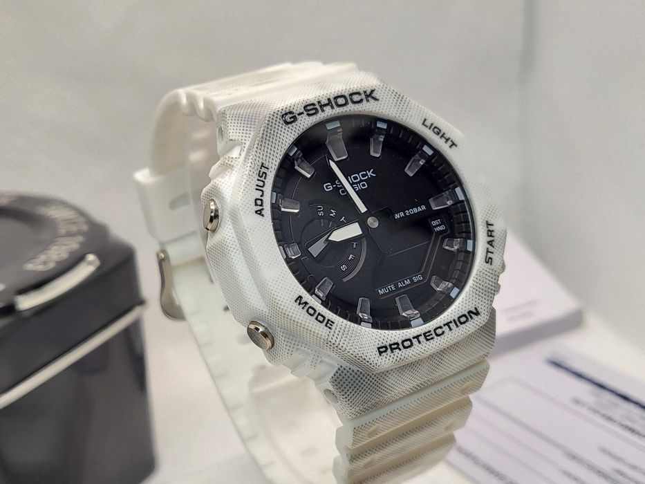 Ceas Sport Casio G-Shock GA-2100 Dirty White – Nou, Garanție 2 Ani