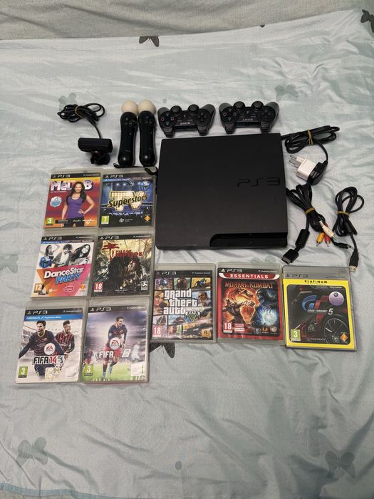 PS3 + 9 jocuri + accesorii | Funcționează perfect
