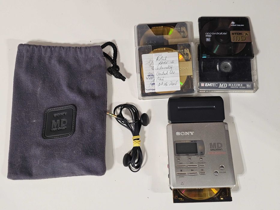 Colectie Vintage Sony Walkman MiniDisc MZ R55 complet