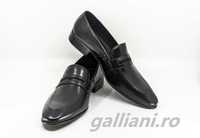 Pantofi negri eleganti-Robin Black-barbati-piele naturala