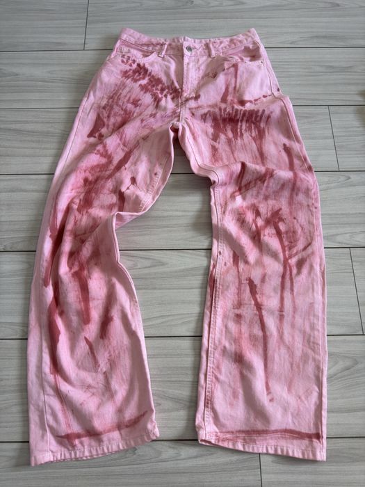 custom jeans pink