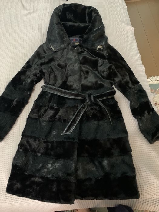 Эко шуба черный