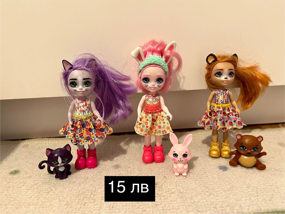 Комплект кукли ENCHANTIMALS, много запазени