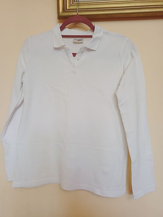 Bluză albă  polo 13-14 ani LCW Girl și bluză bumbac