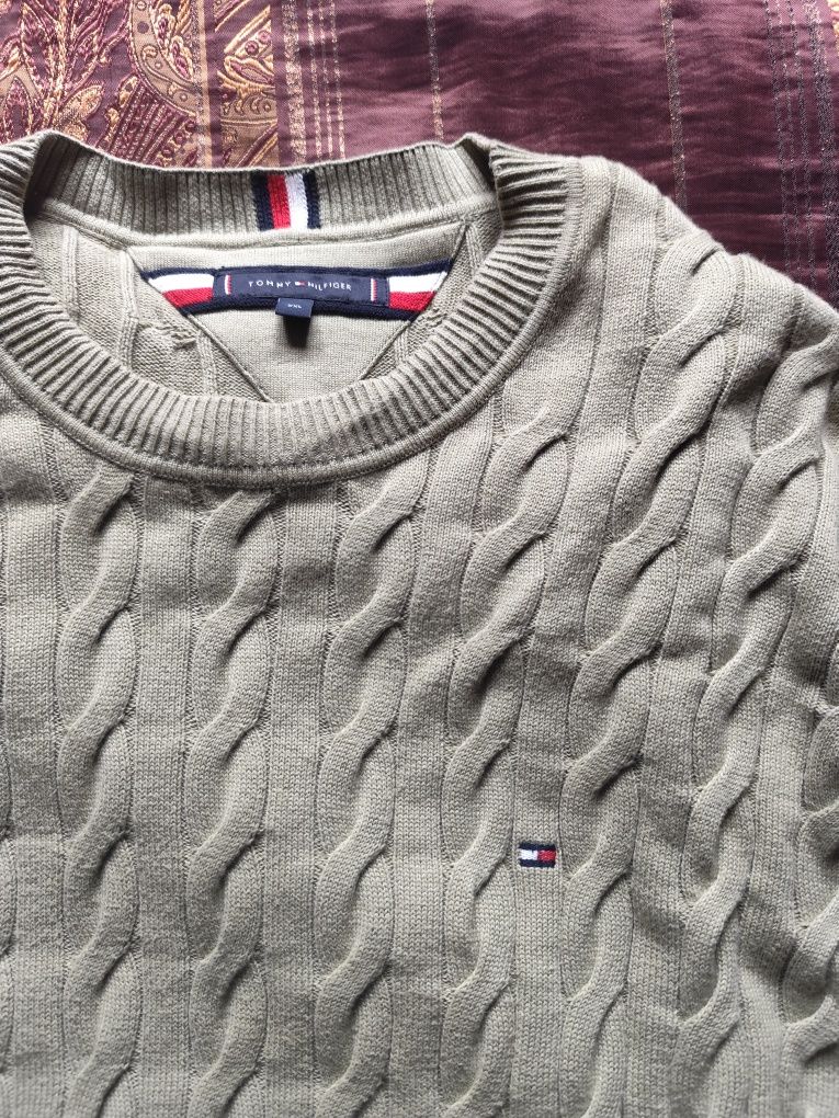 Tommy Hilfiger - оригинален памучен пуловер