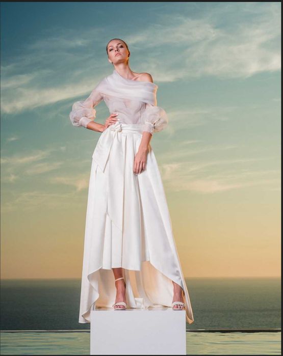 Rochie alba din doua piese