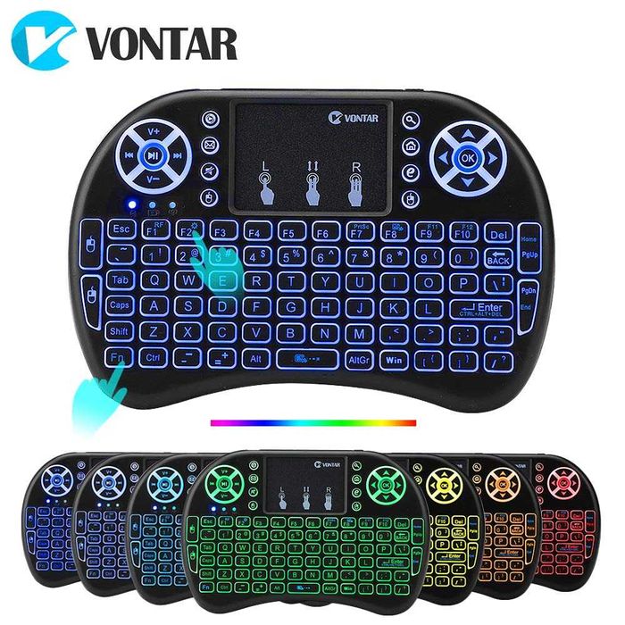 Tastatura Smart TV Box USB Iluminata, Wireless cu acumulator