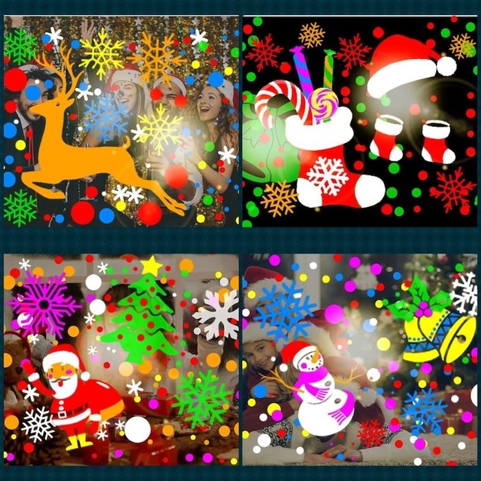 LED проектор с конектор, 16 броя с коледна шарка