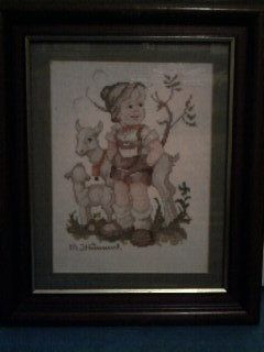 Tablou goblen camera copii: Fetita, cocos, gaina / Baietel, capra, ied