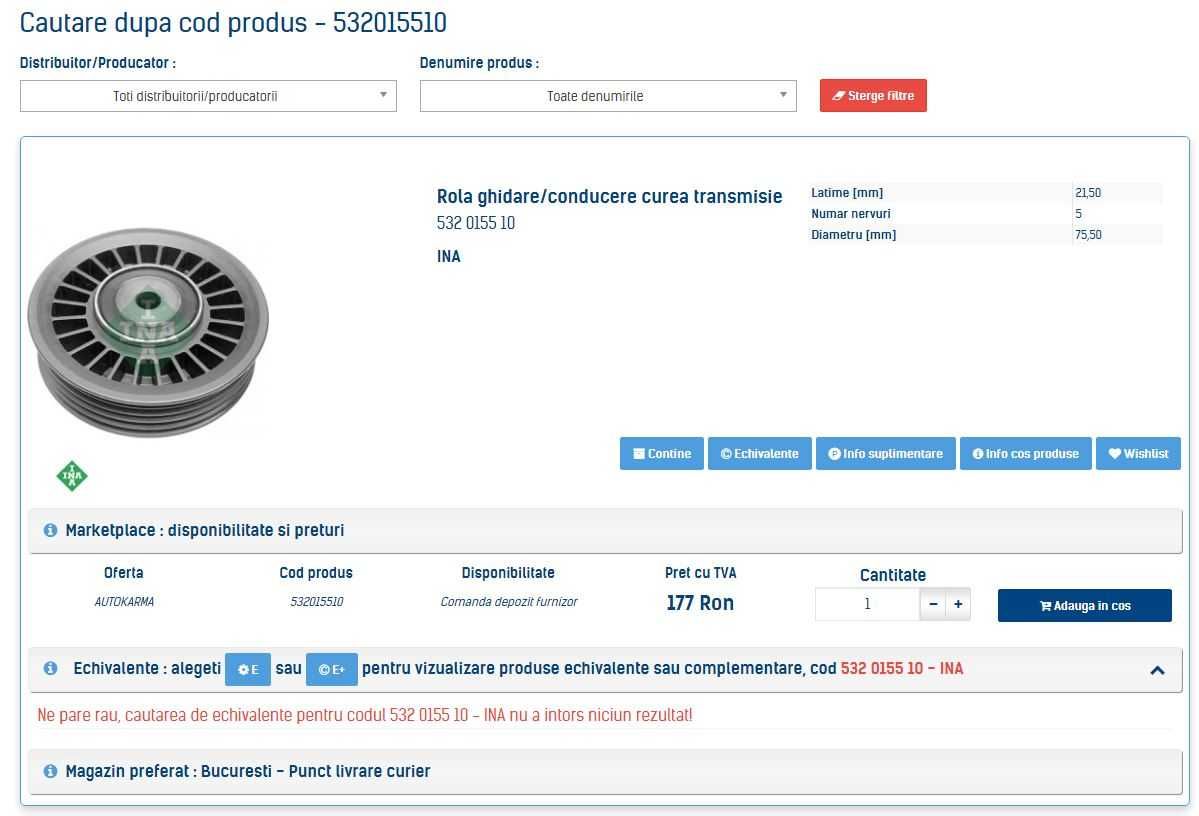 Rola ghidare intinzator distributie INA 532 0155 10 NOU passat b5.5