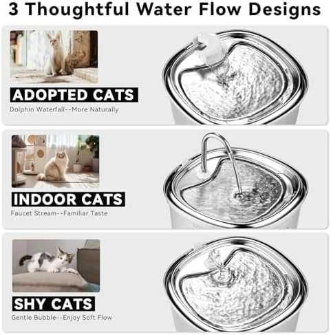 Нов фонтан Неръждаемa котешка поилка 3.5L с филтри 3 режима на струята