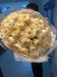 Продам белые розы 35шт от романтик