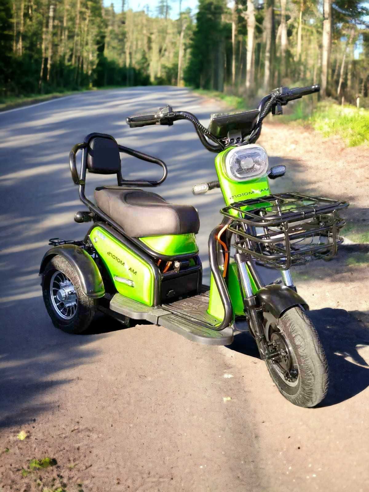 Двуместна електрическа триколка MaxMotors Pudding 600W-48V-20Ah-GREEN