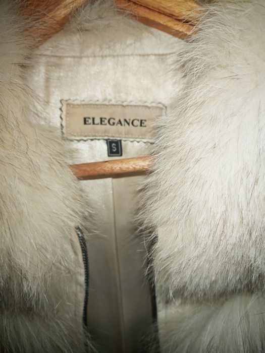 Vesta blana naturala de vulpe argintie stare impecabila