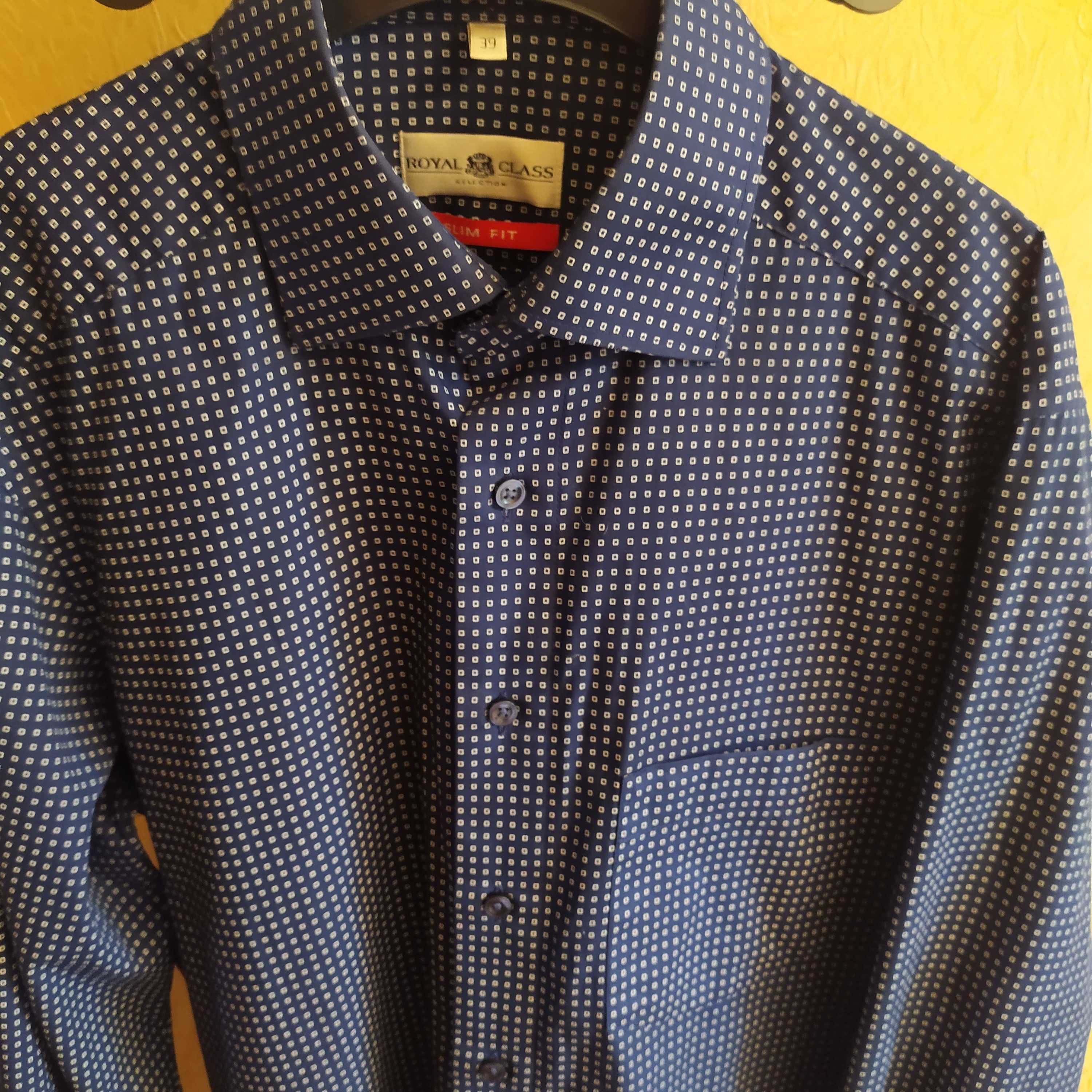 Рубашка мужская синяя ROYAL CLASS М967