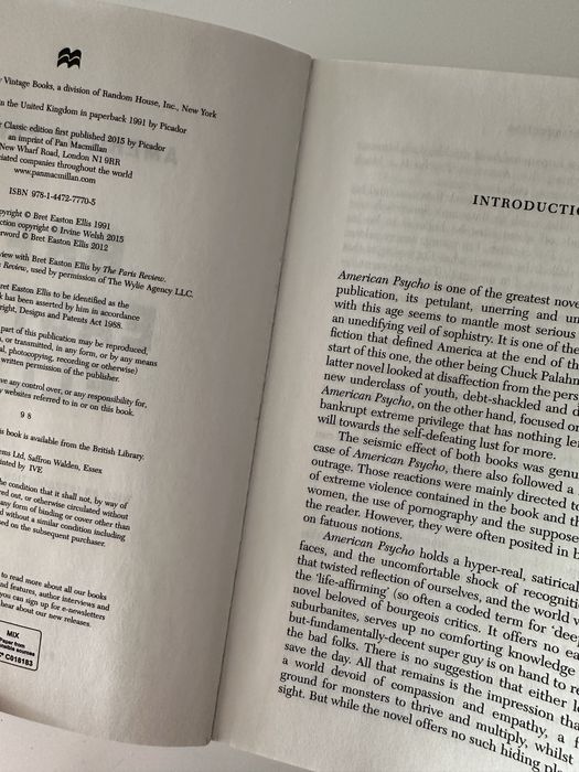 American Psycho Bret Easton Ellis English Book