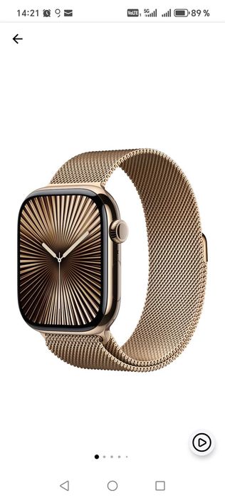 apple watch series 10 gps + cellular, 46mm gold titanium case
