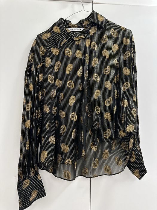 Camasa Zara neagra cu auriu