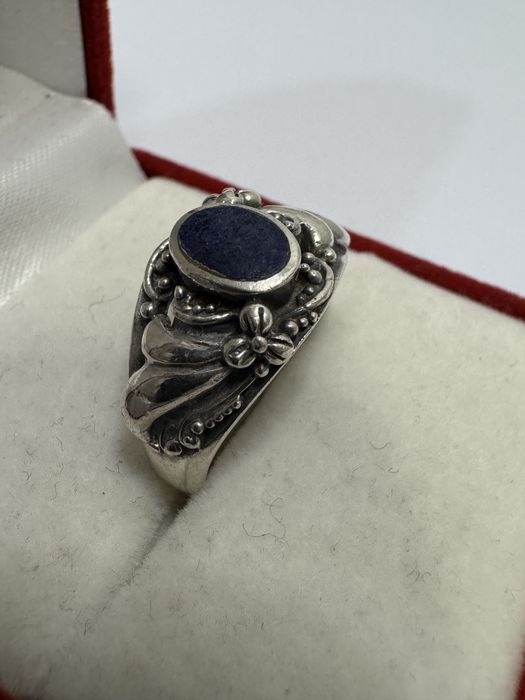 Inel vechi, argint 925 cu piatra lapis lazuli. Vintage