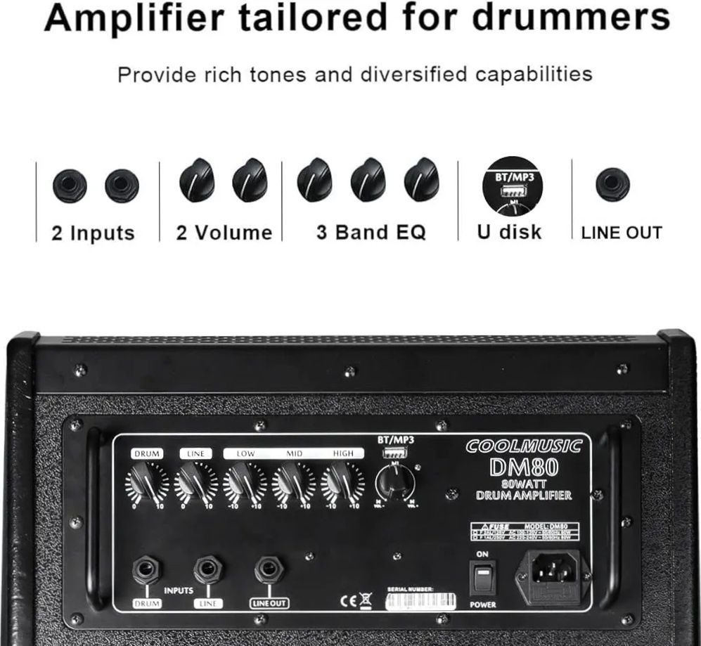 Coolmusic DM80 AMP 80-ватов електронен усилвател , клавишен усилвател