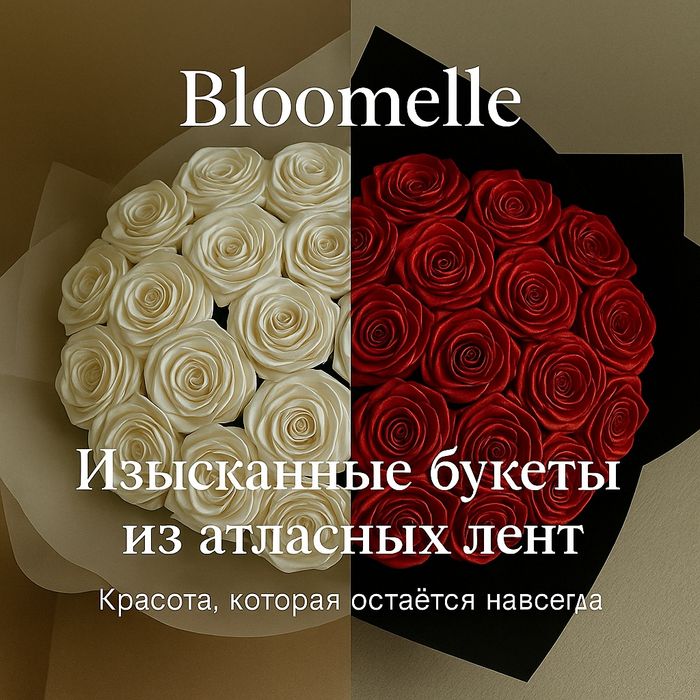 Розы из атласной ленты сделанные с любовью