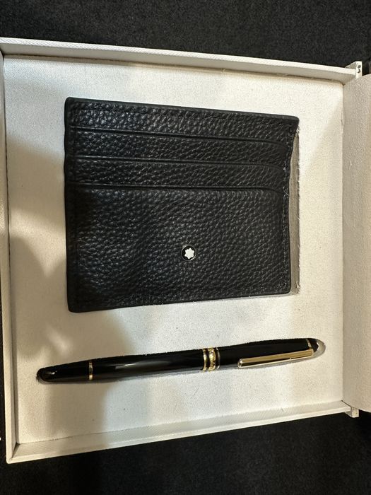Montblanc – химикал и кожен card holder / визитник