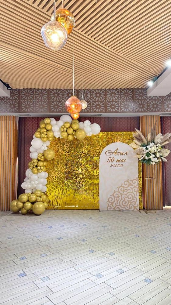 Фотозона В Шымкенте Оформление Баннер На Выпускной Свадьбу Из Шаров