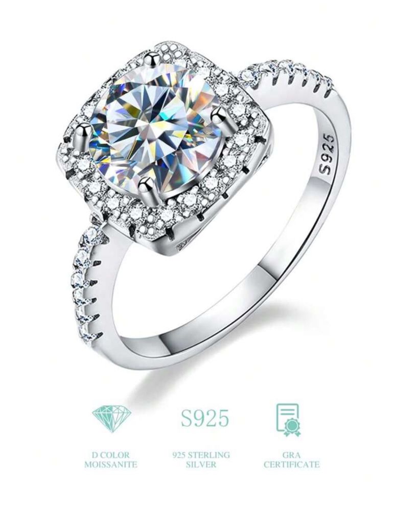 Годежен пръстен с камък moissanite