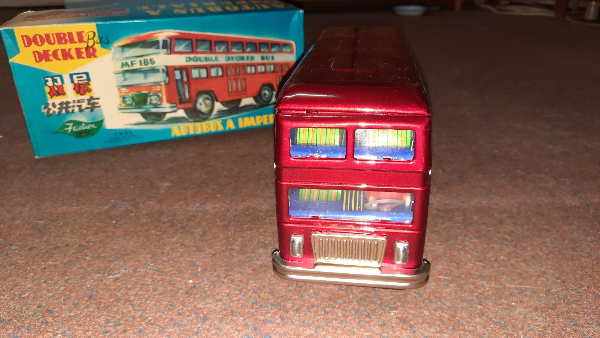 Double Decker Bus MF-185 Noua jucărie veche tabla comunista colectie