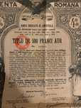 titlu stat 500  franci aur 1929 Renta Romana  bond neincasat - cupoane