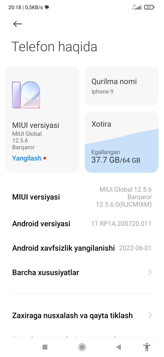 Redmi 9 (64)gb li Hamma joyi ishledi karobka yo ayfon 8 yo 7+  obmen