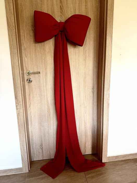 Коледна панделка, за врата, за елха, за декор. Украса за елха