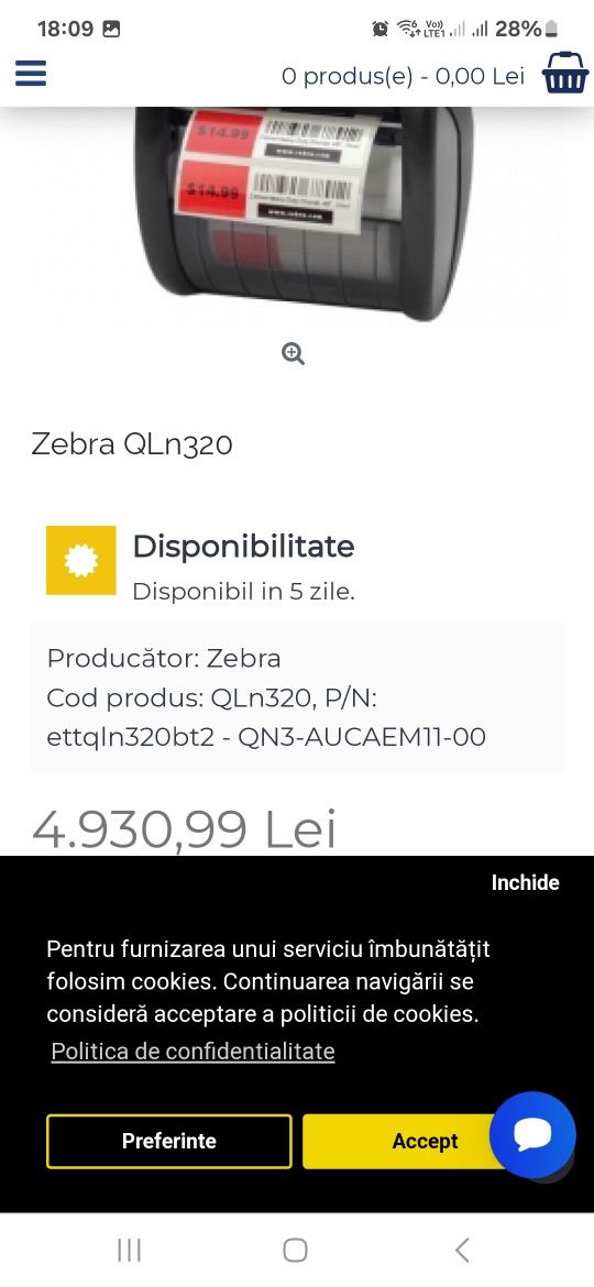 2 imprimante portabile etichete zebra QLn320