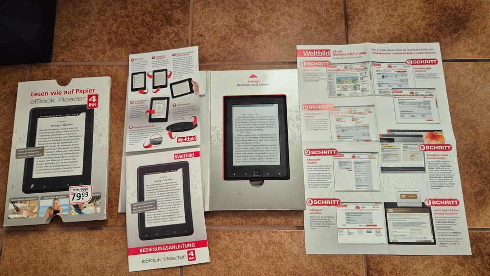 E-book Reader cu E-ink display in cutie