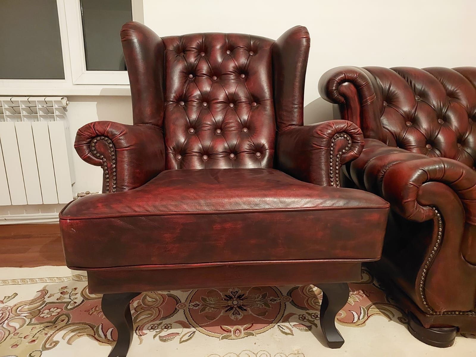 Честерфилд Chesterfield диван кресло натуральная кожа