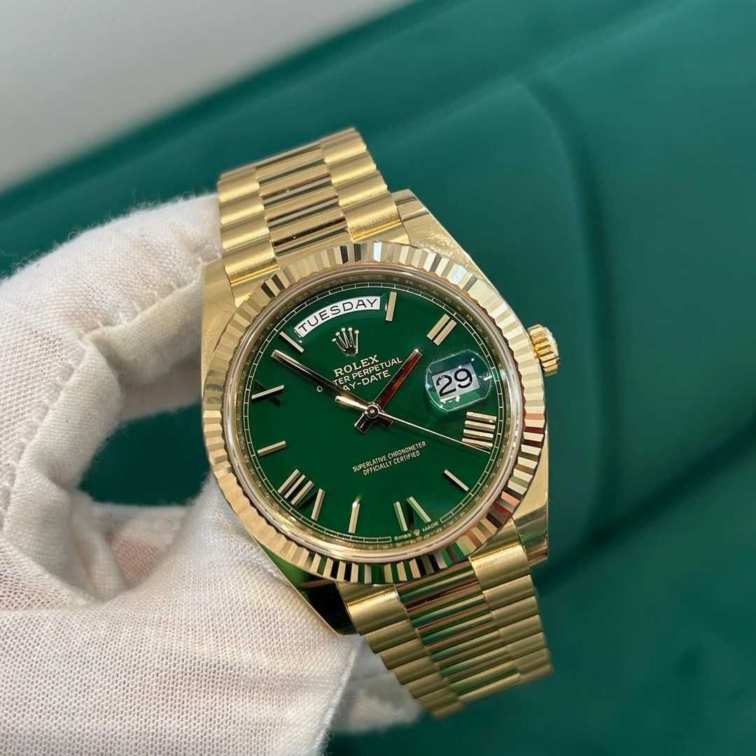 Rolex Day-Date зелено/жълто злато