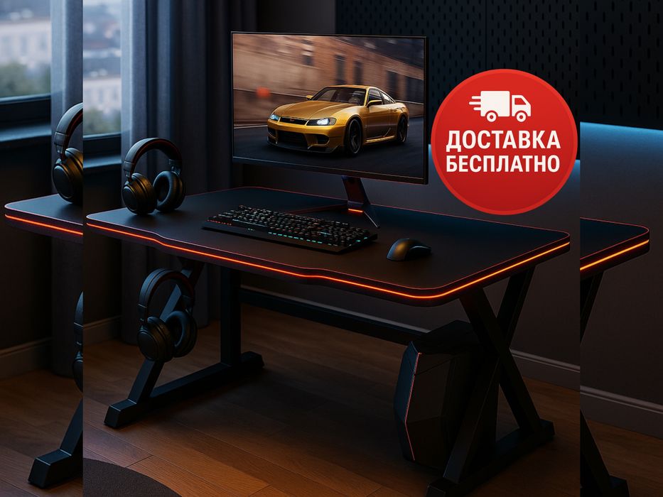 Игровой стол 140×60×74 см — премиум комфорт для геймеров и работы