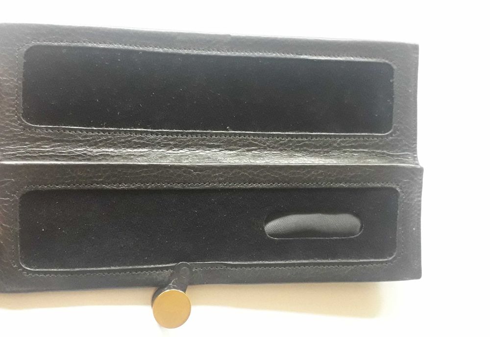 калъф за пишещи аксесоар, Лами Lamy, естествена кожа и позлатен копче