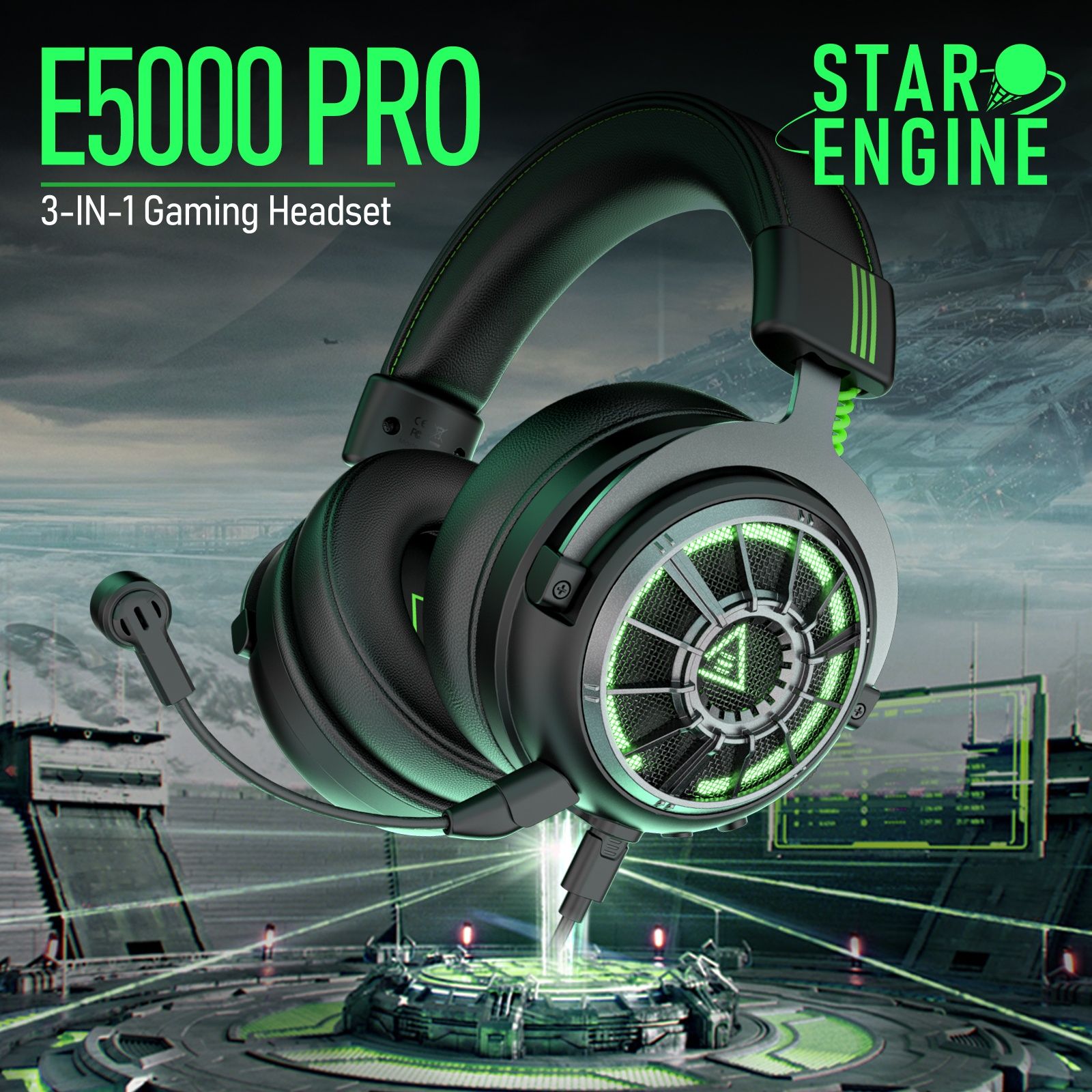 Геймърски слушалки 7.1 съраунд EKSA E5000 Pro Star Engine, Plug & Play