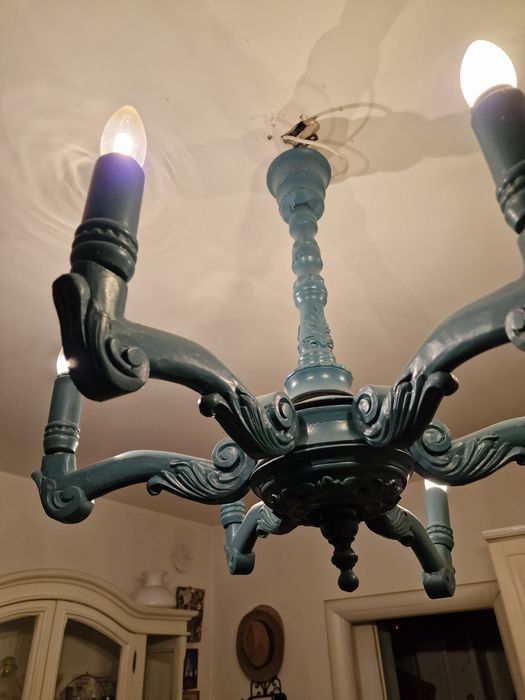 Candelabru lemn  sculptat manual