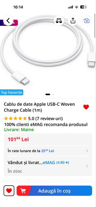 Cablu iphone 17 pro max de incarcare