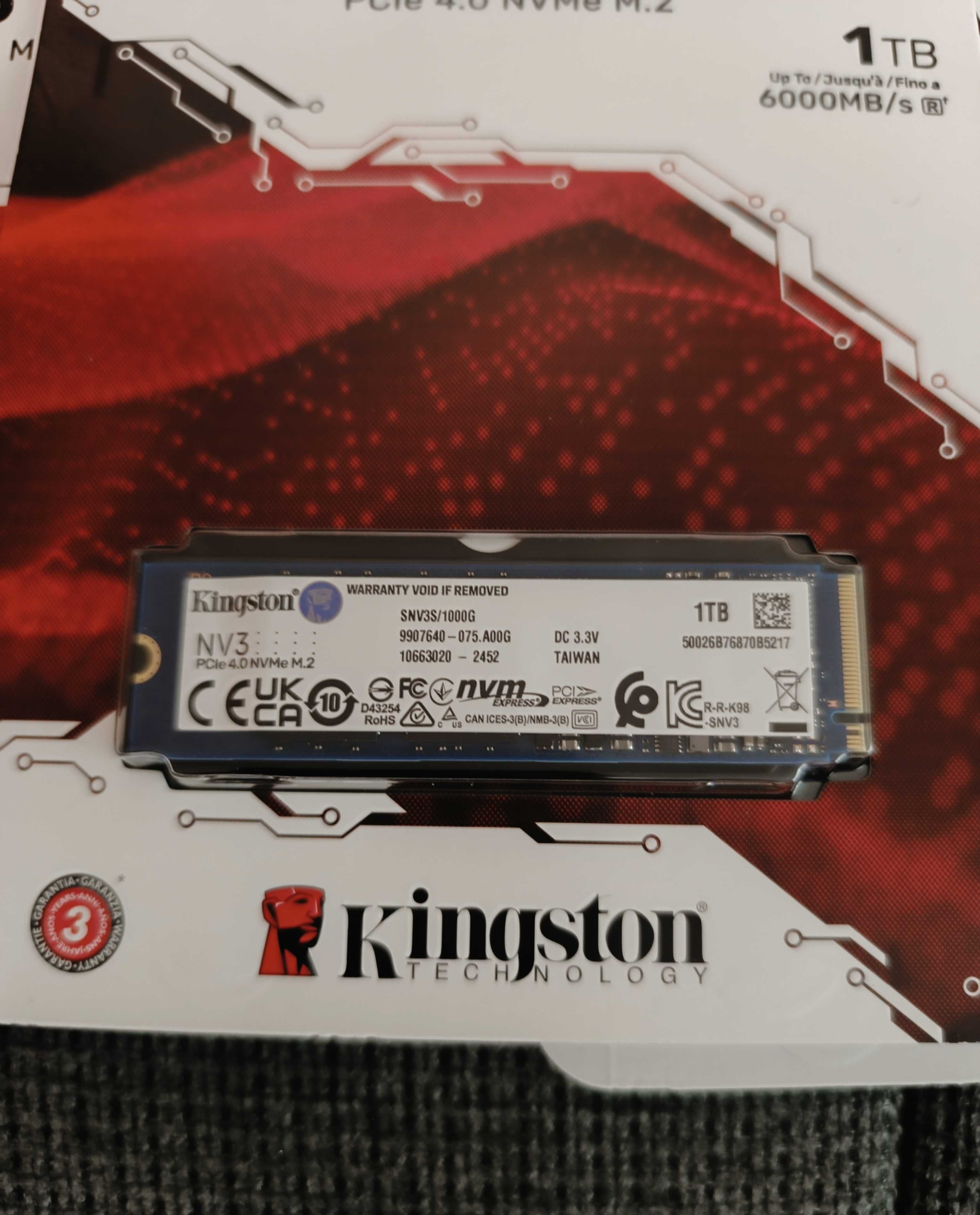 Нови SSD дискове 1000GB KINGSTON NV3 M.2-2280 PCIe 4.0 NVMe