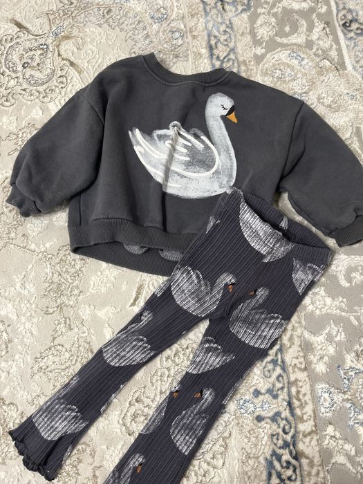 Zara толстовка и легинсы комплект детские