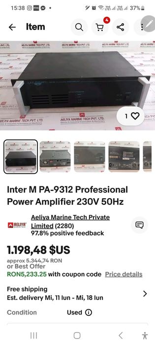Vănd Amplificatoare de putere Dynacord, Inter-M, Monaco, Lucia, Sony e